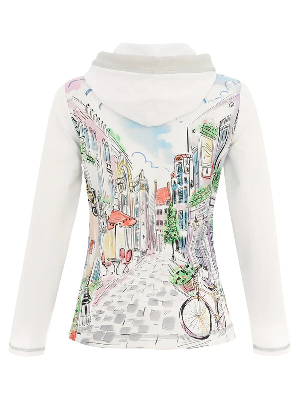 City Print Zip Hooded Jacket