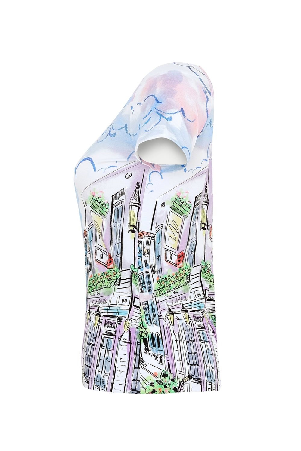 City Print Short Sleeve Top