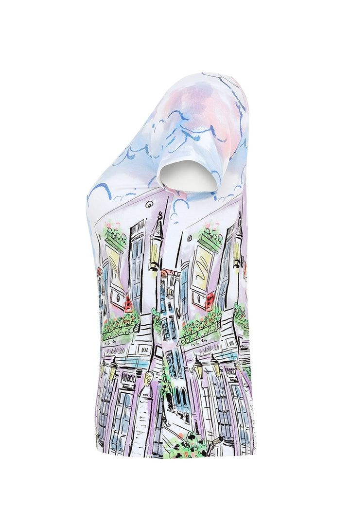 City Print Short Sleeve Top