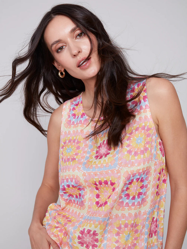 Printed Viscose Sleeveless Top