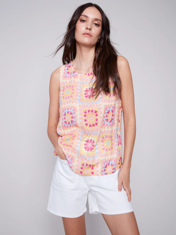 Printed Viscose Sleeveless Top