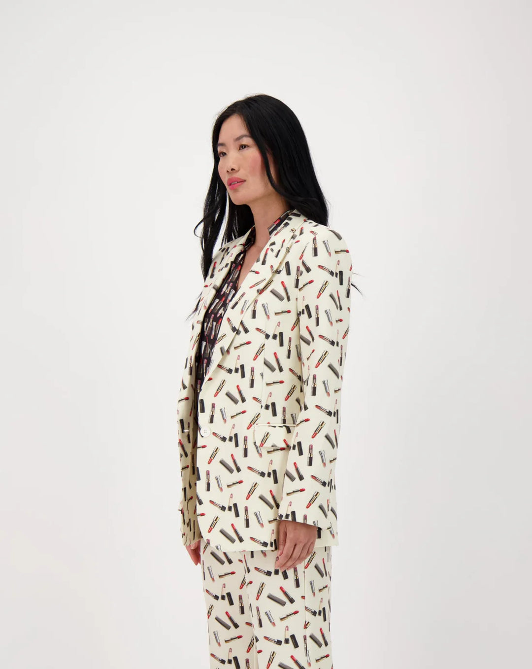 Lipstick Allover Print Blazer