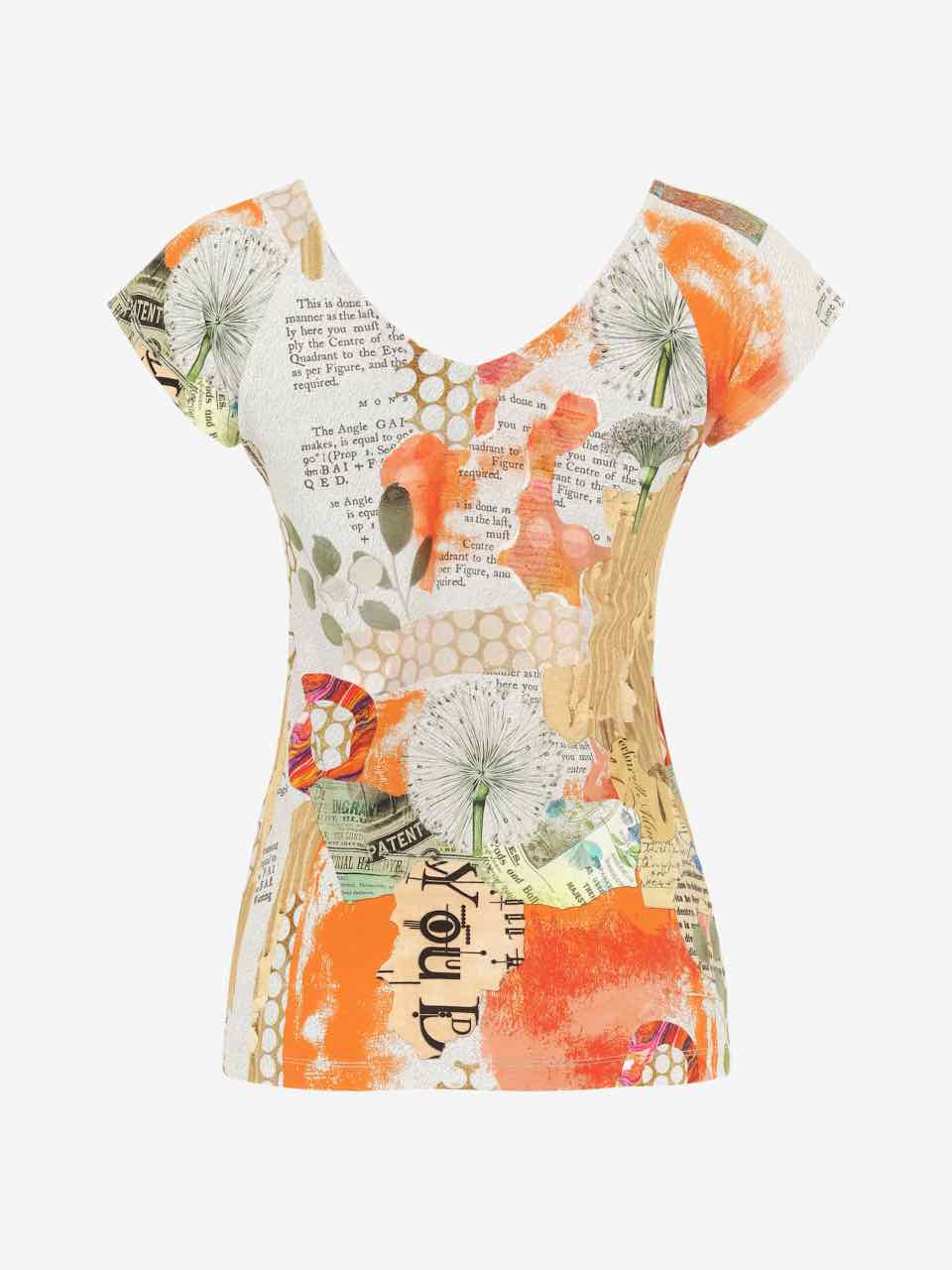 Art Print Off-Shoulder Short Sleeve Top