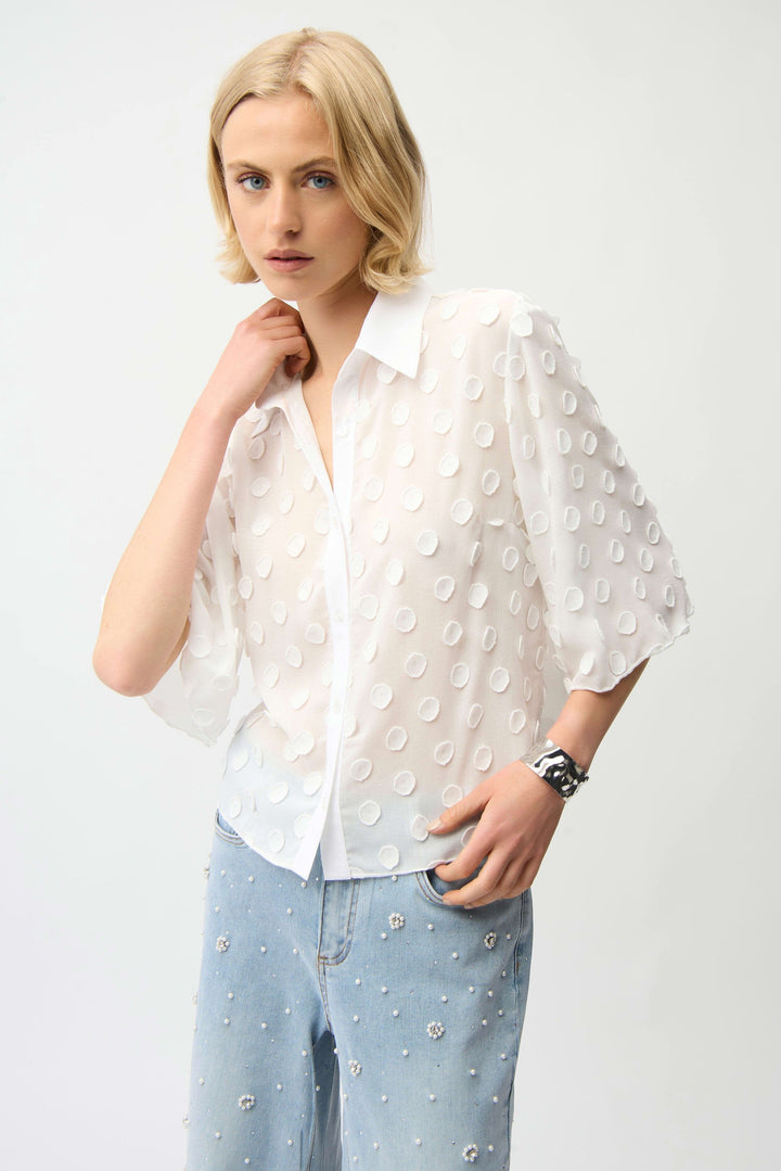 Jacquard Georgette Shirt Blouse