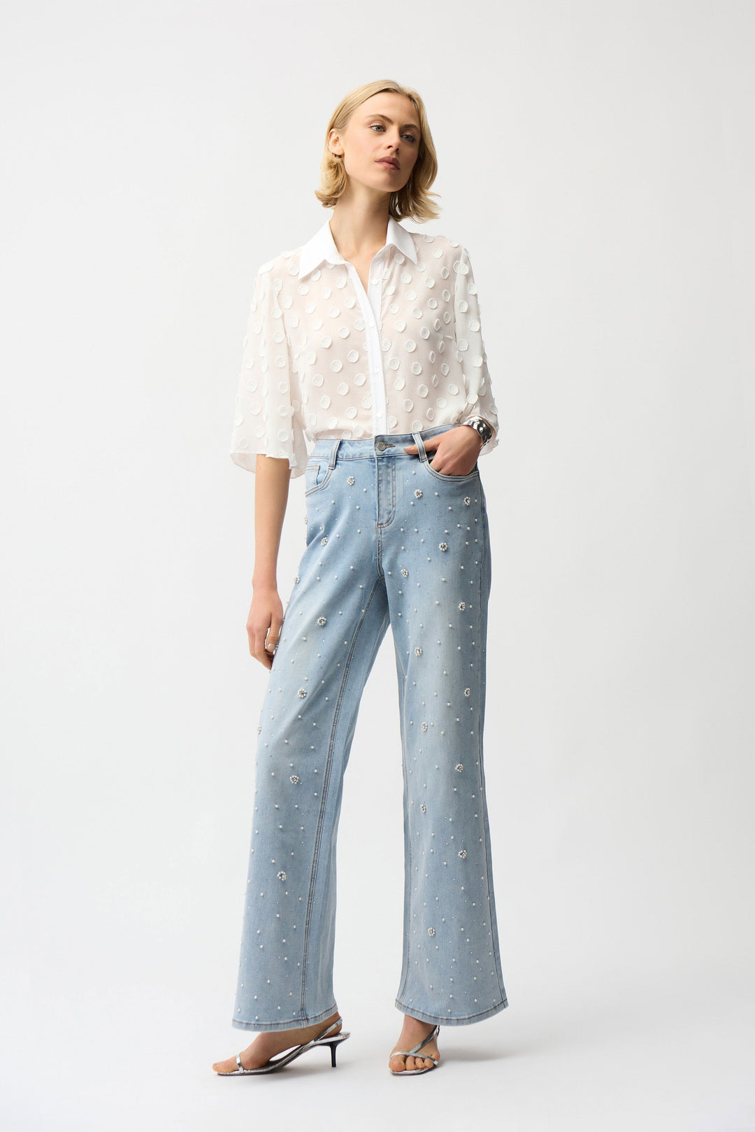 Jacquard Georgette Shirt Blouse