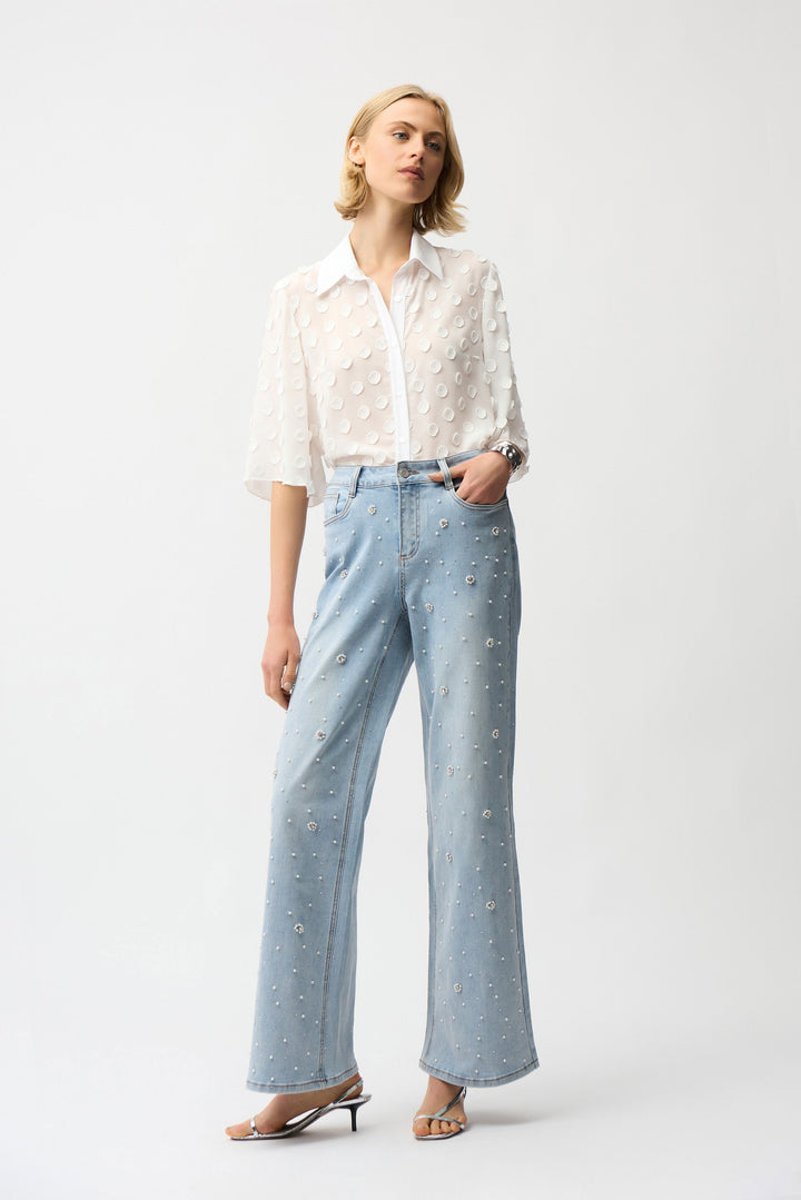 Jacquard Georgette Shirt Blouse