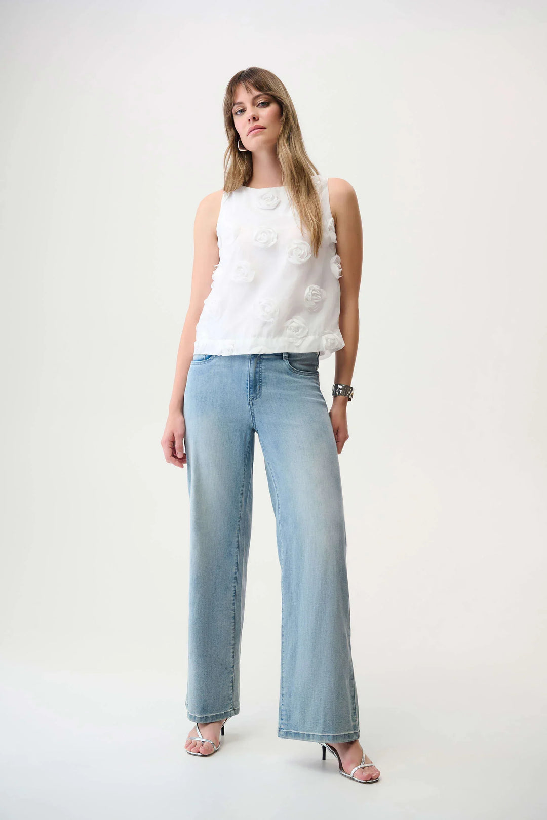 3D Floral Sleeveless Top