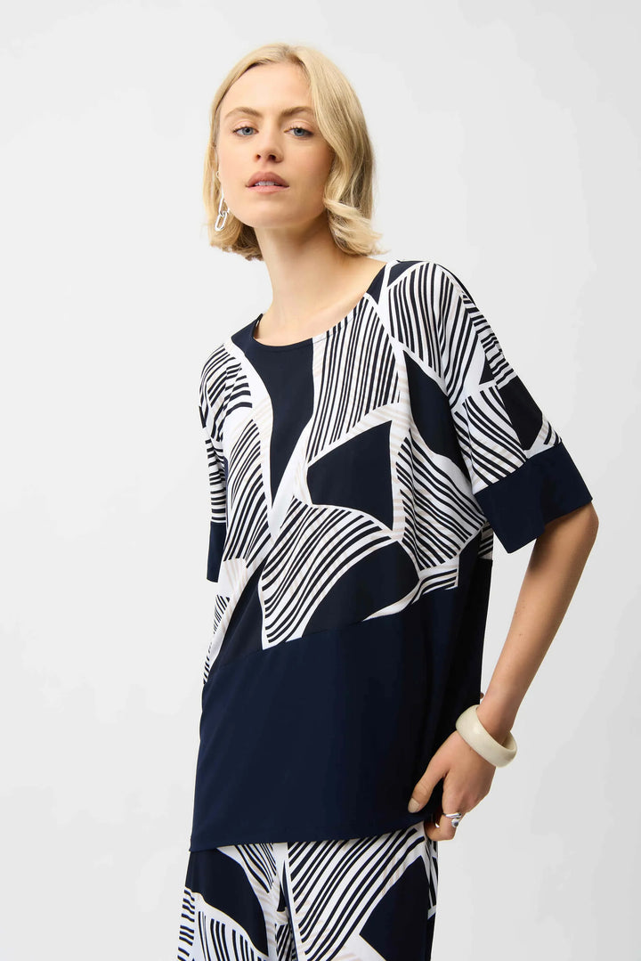 Geometric Cocoon Silky Top