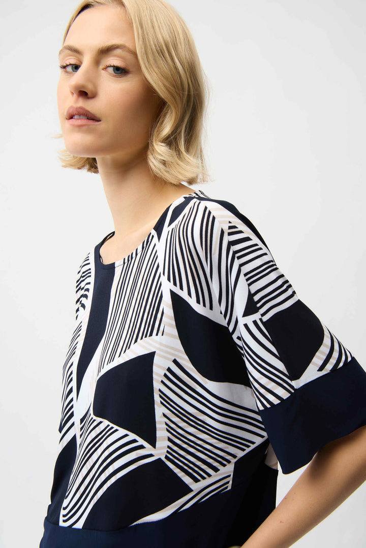 Geometric Cocoon Silky Top