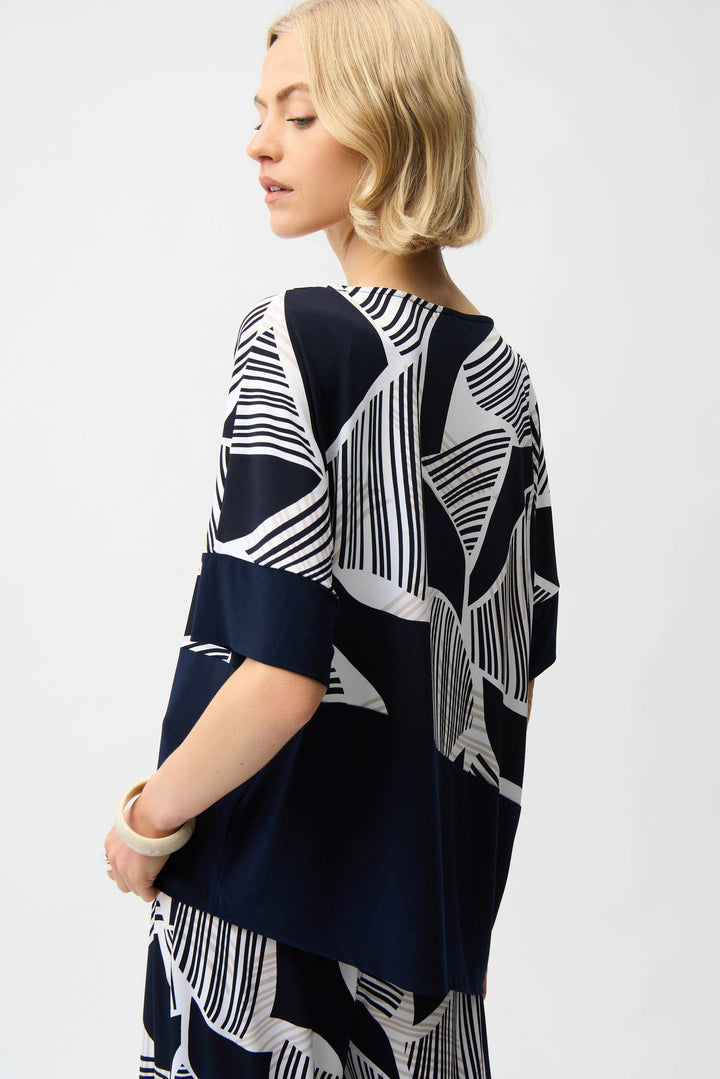 Geometric Cocoon Silky Top