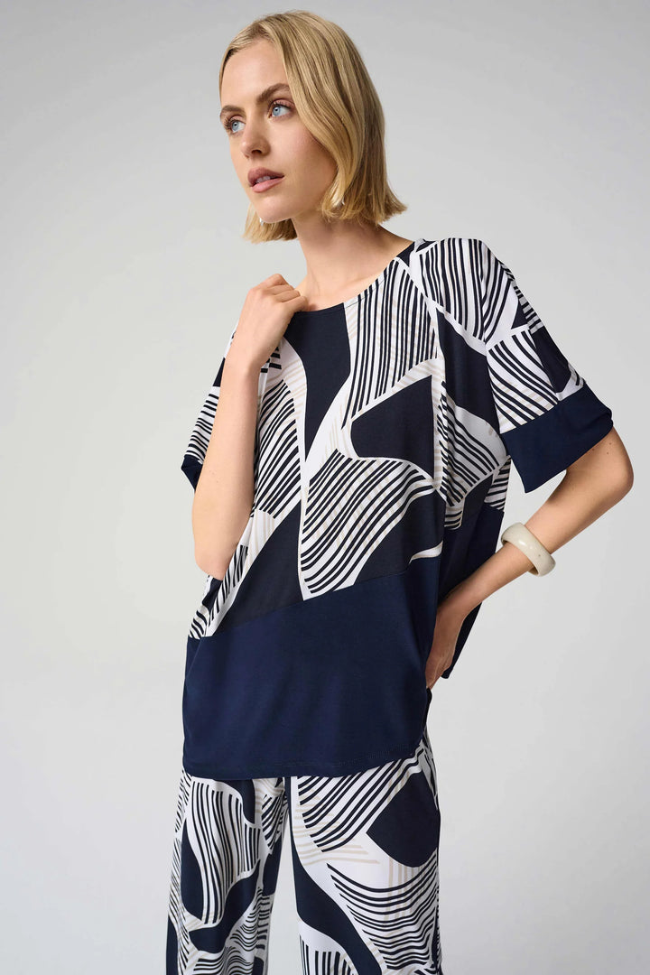 Geometric Cocoon Silky Top