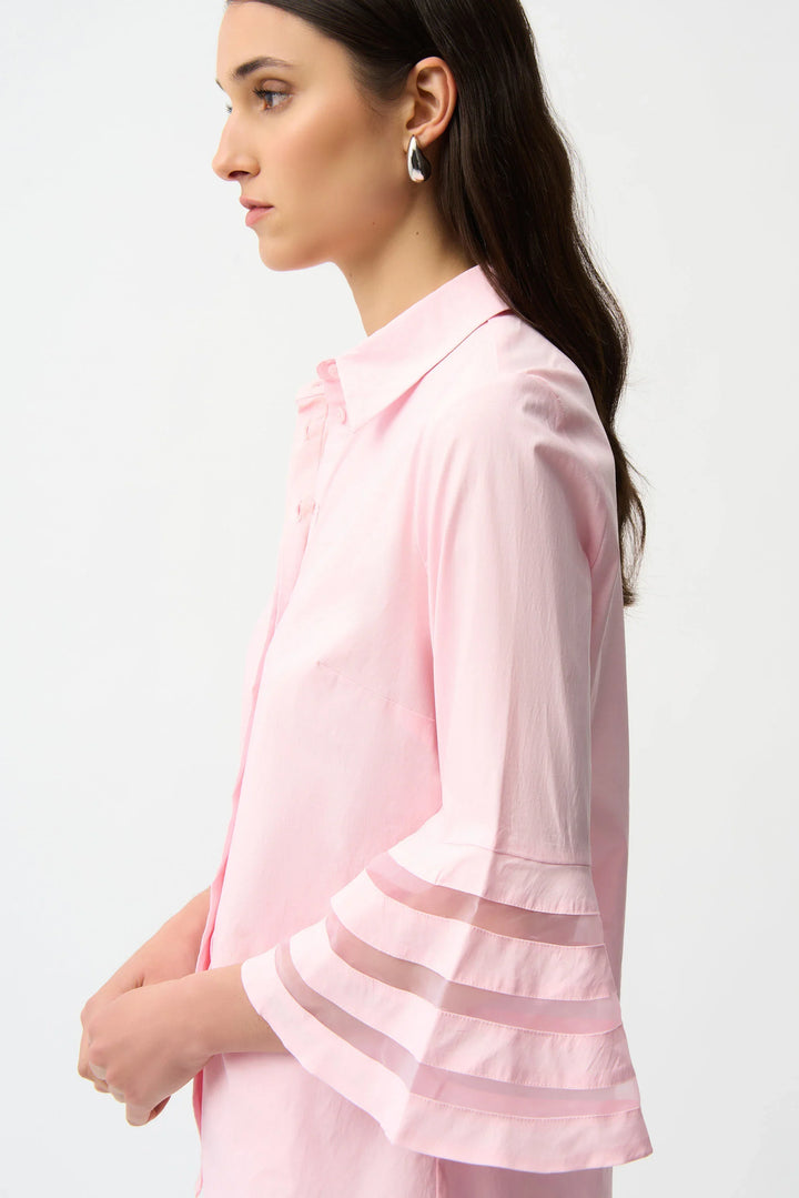 Organza Bell-Sleeve Blouse