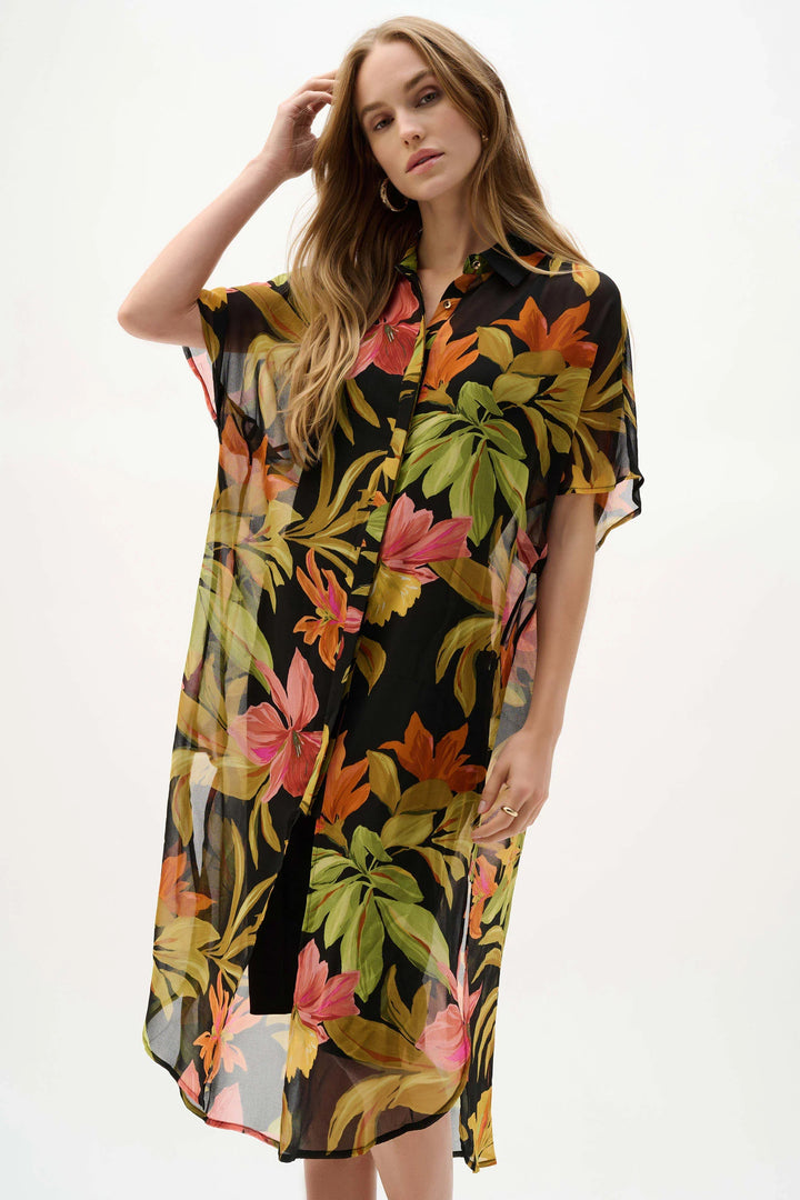 Tropical Chiffon Shirt Blouse