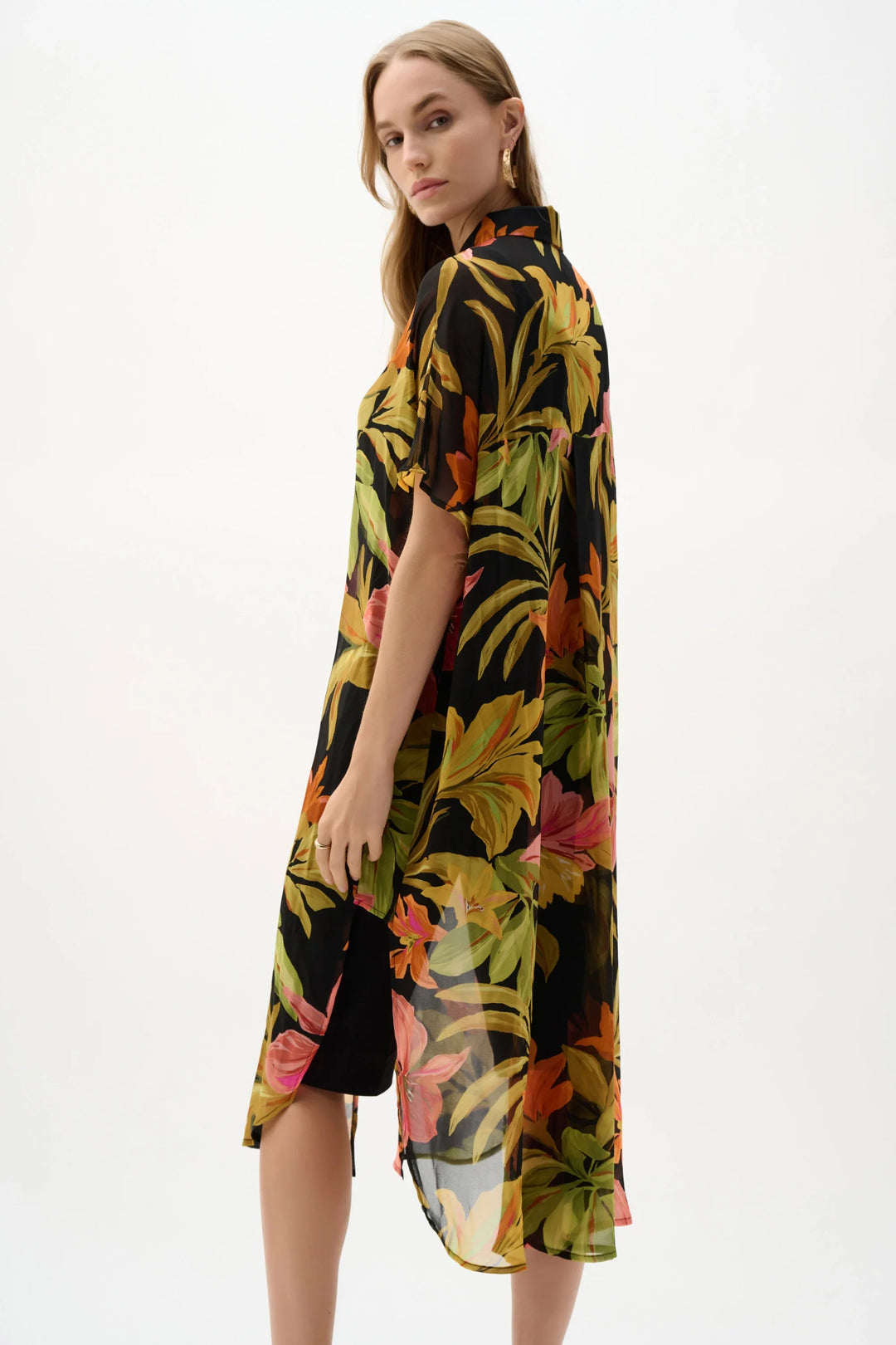 Tropical Chiffon Shirt Blouse