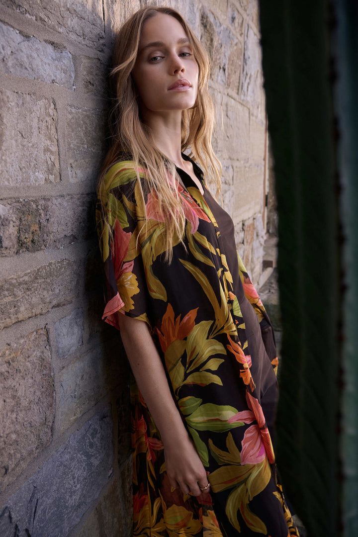 Tropical Chiffon Shirt Blouse