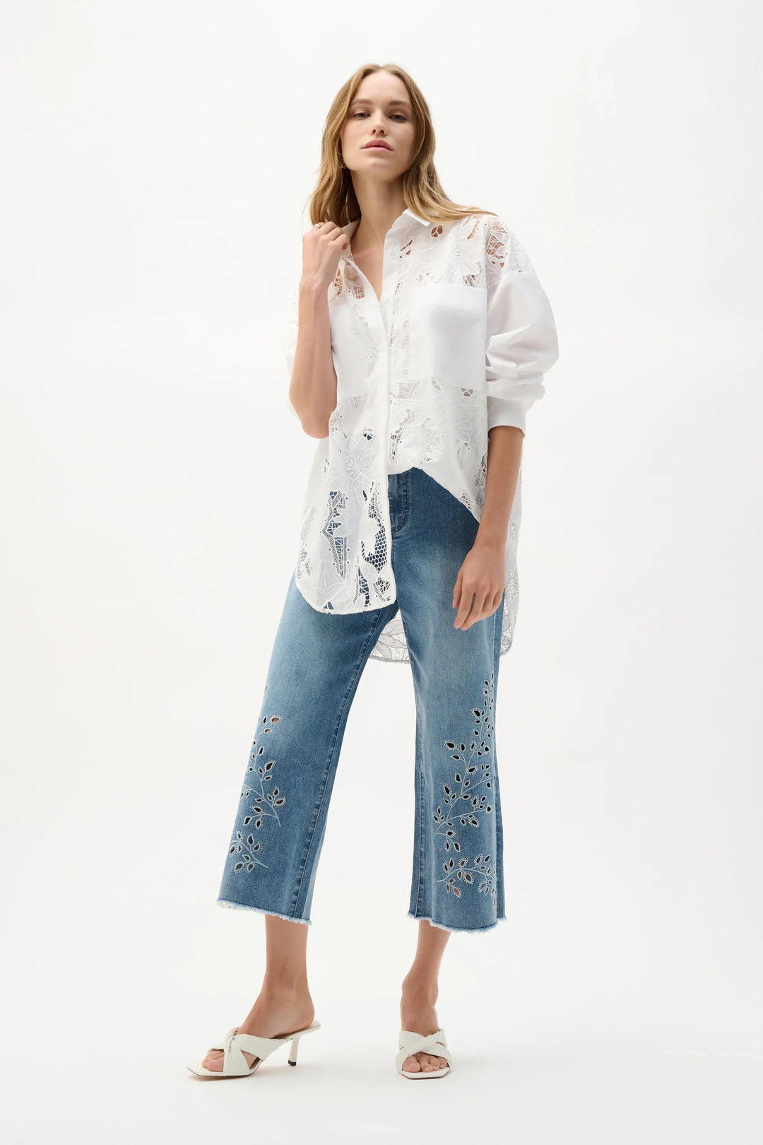 Embroidered Lace Cotton Blouse