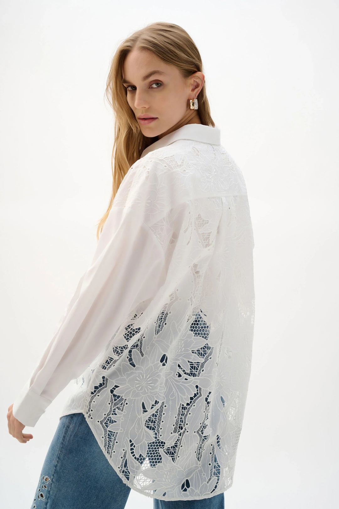 Embroidered Lace Cotton Blouse
