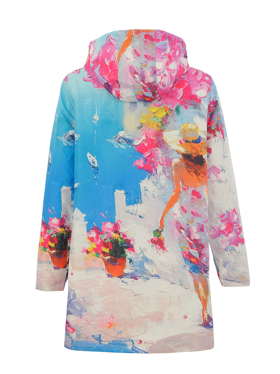 Summer in Santorini Raincoat