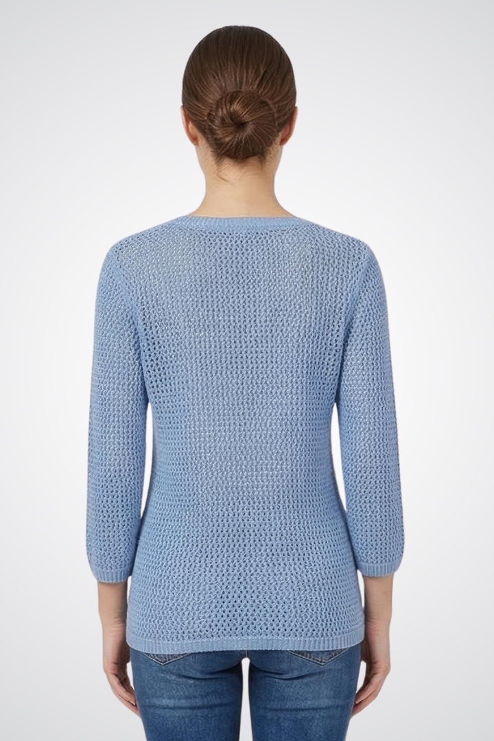 3/4 Sleeve V-Neck Knit Top