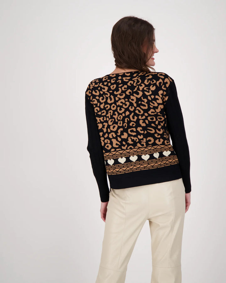 Leopard With Heart Keyhole Sweater