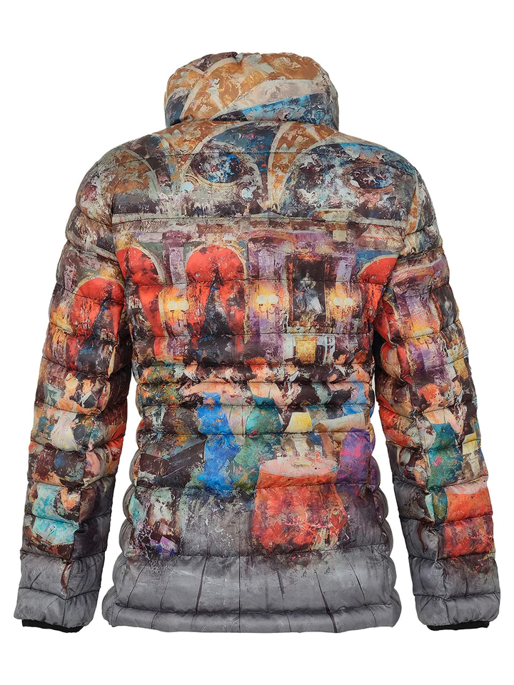Colourful Print Puffer Jacket