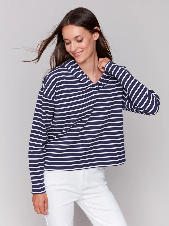 Striped Baby Terry Long Sleeve Top