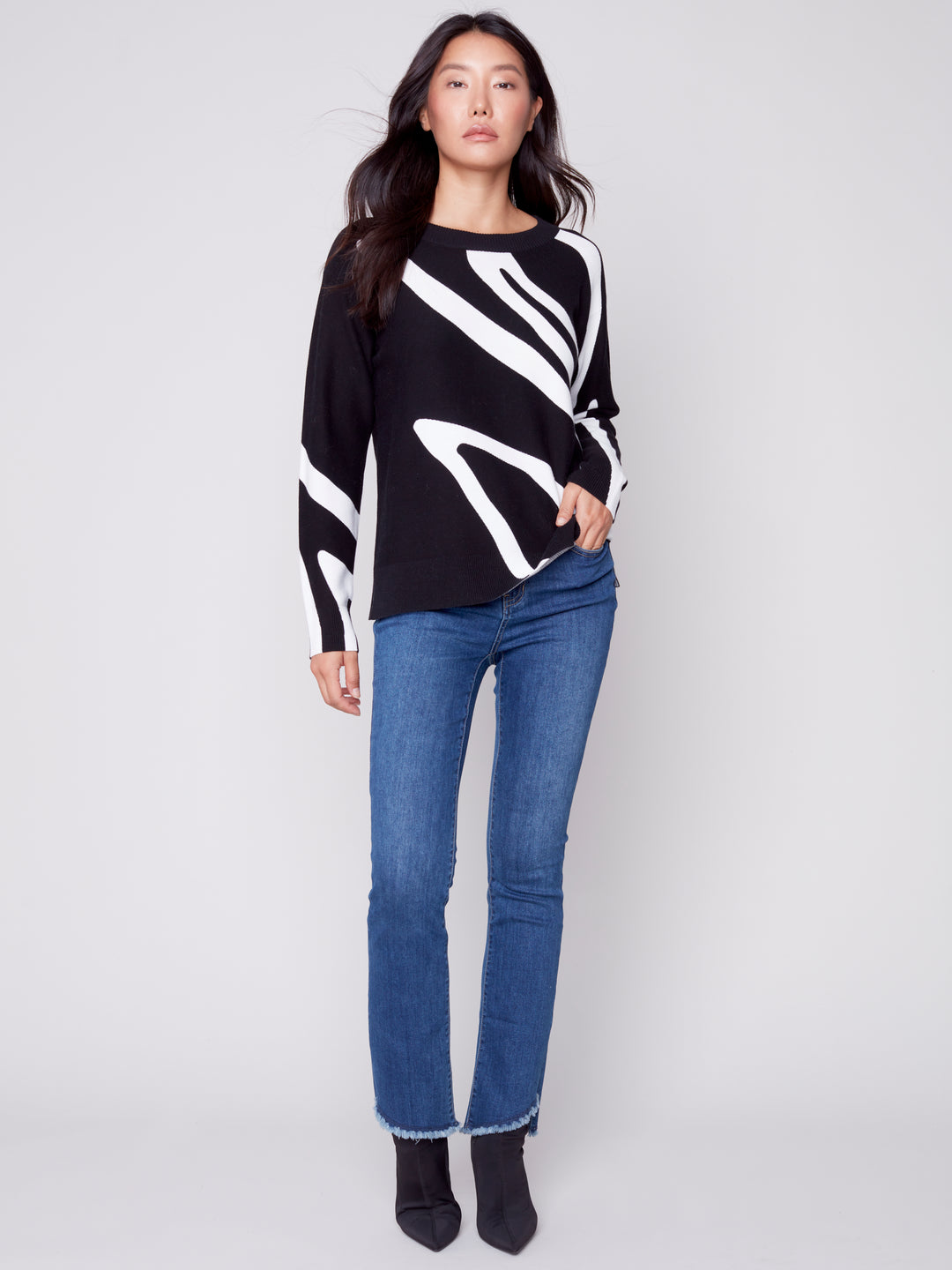 Cotton Knit Long Sleeve Top