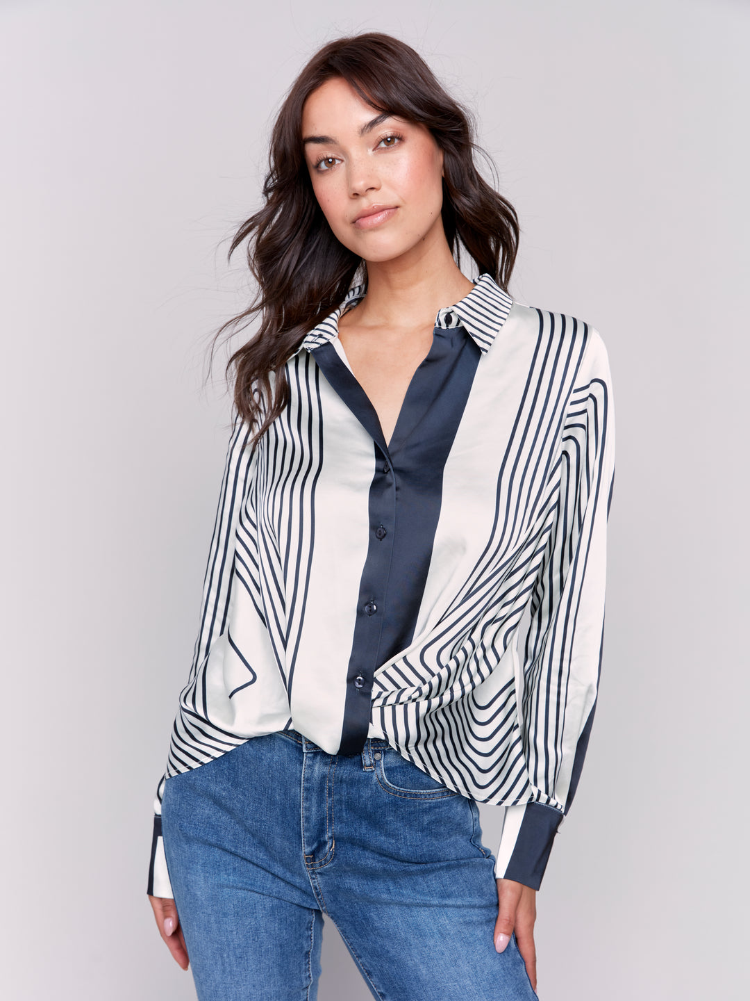 Long Sleeve Shirt With Twisted Front