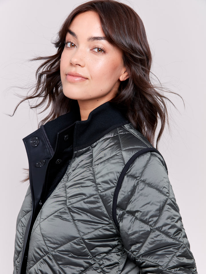 Reversible Long Quilted Jacket