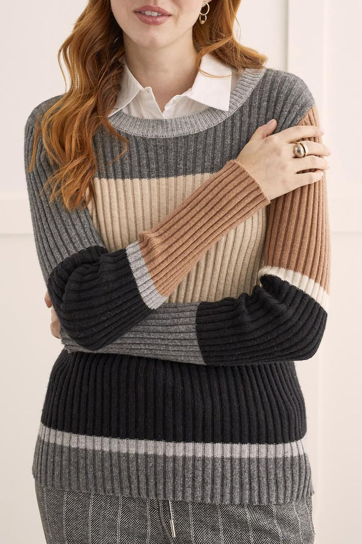 Long Sleeve Colourblock Sweater