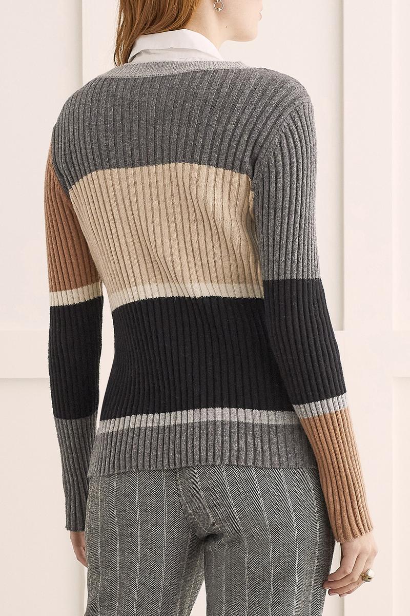 Long Sleeve Colourblock Sweater