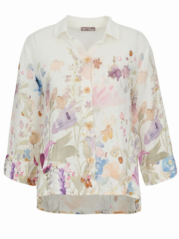 Linen Floral Long Sleeve Shirt