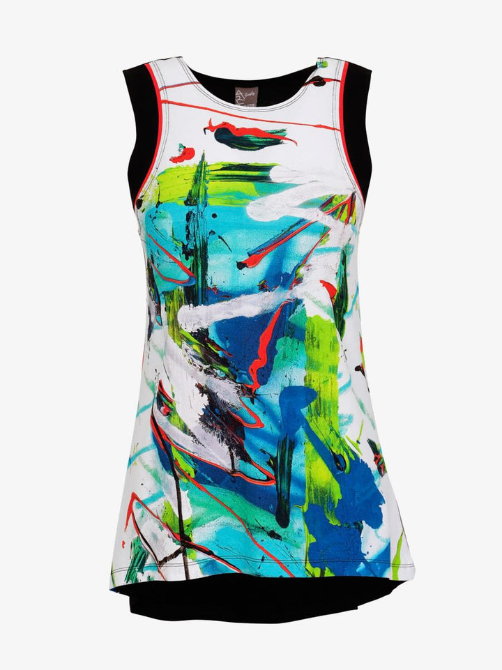 Hi-Lo Print Front Tank With Black Back