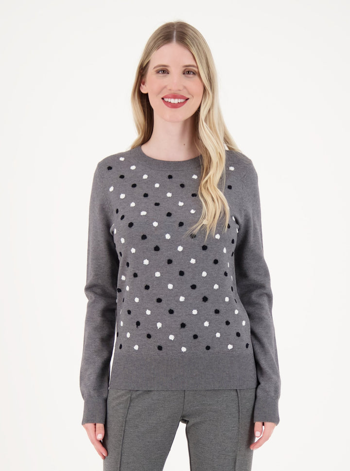 Dotted Crewneck Soft Sweater