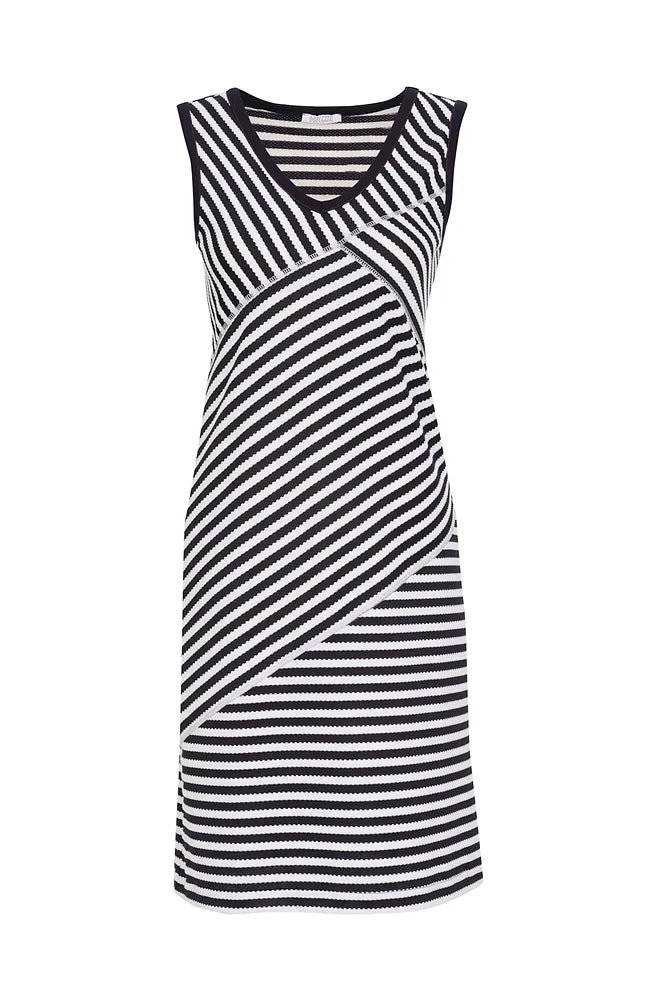 Sleeveless Striped V-Neck Dress