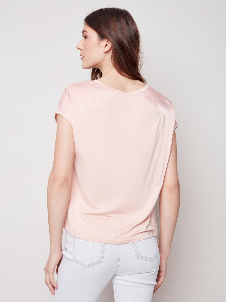 Short Sleeve Jersey V-Neck Top