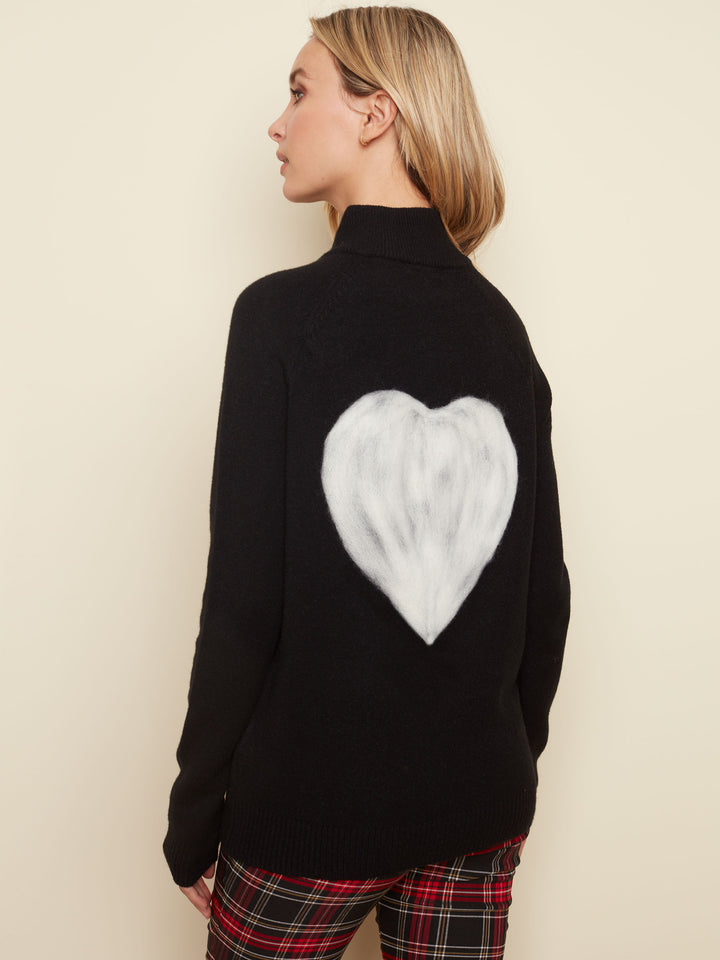 Black Webbed Heart Sweater