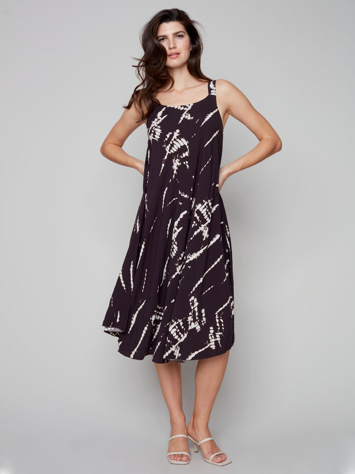 Sleeveless Printed A-Line Maxi Dress