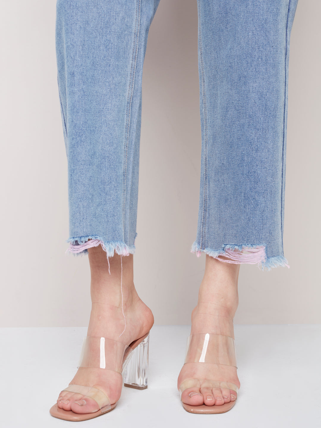 Mid Rise Straight Leg Jean