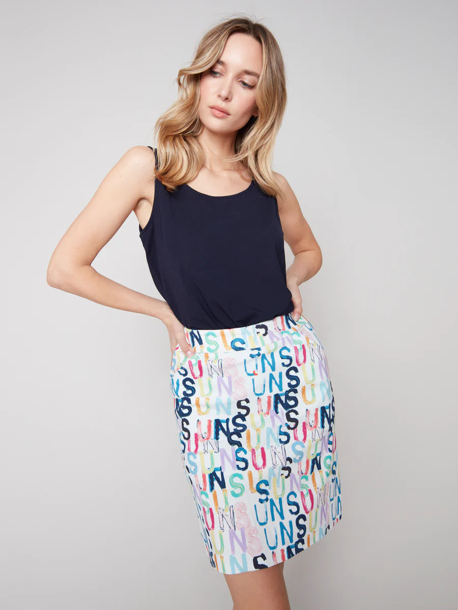 Sun Print Short Skirt