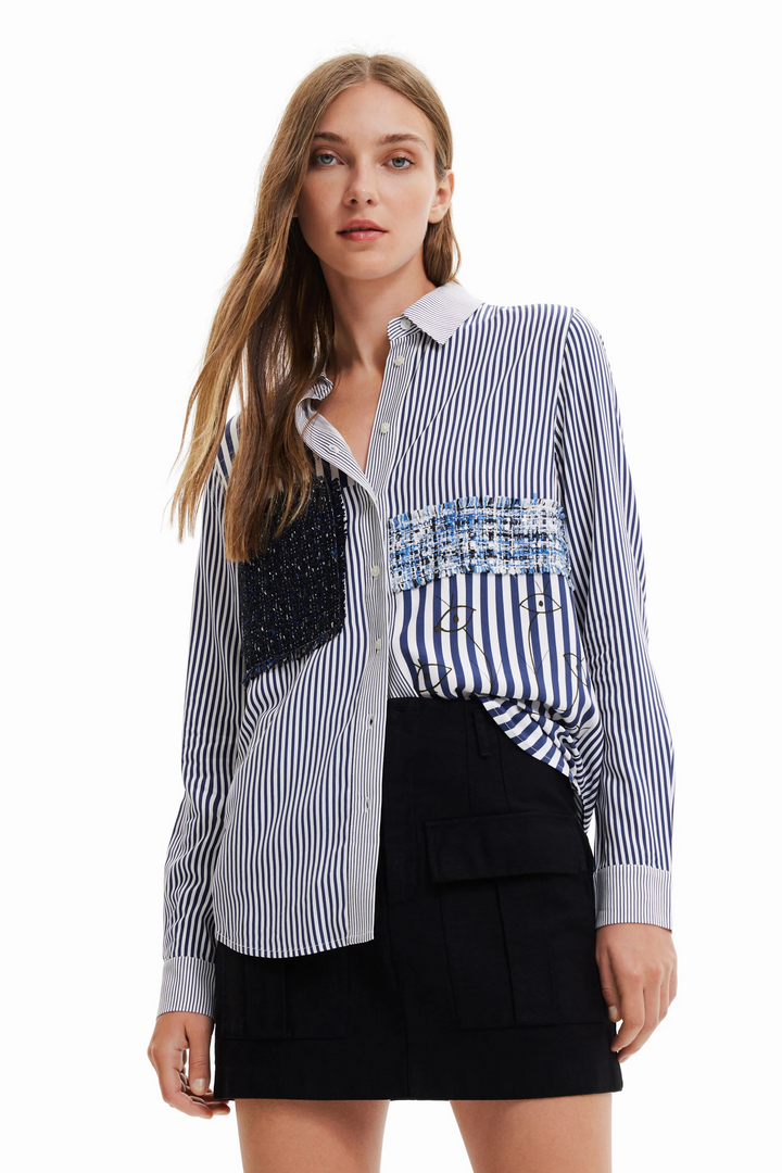 Striped Tweed Classic Blouse